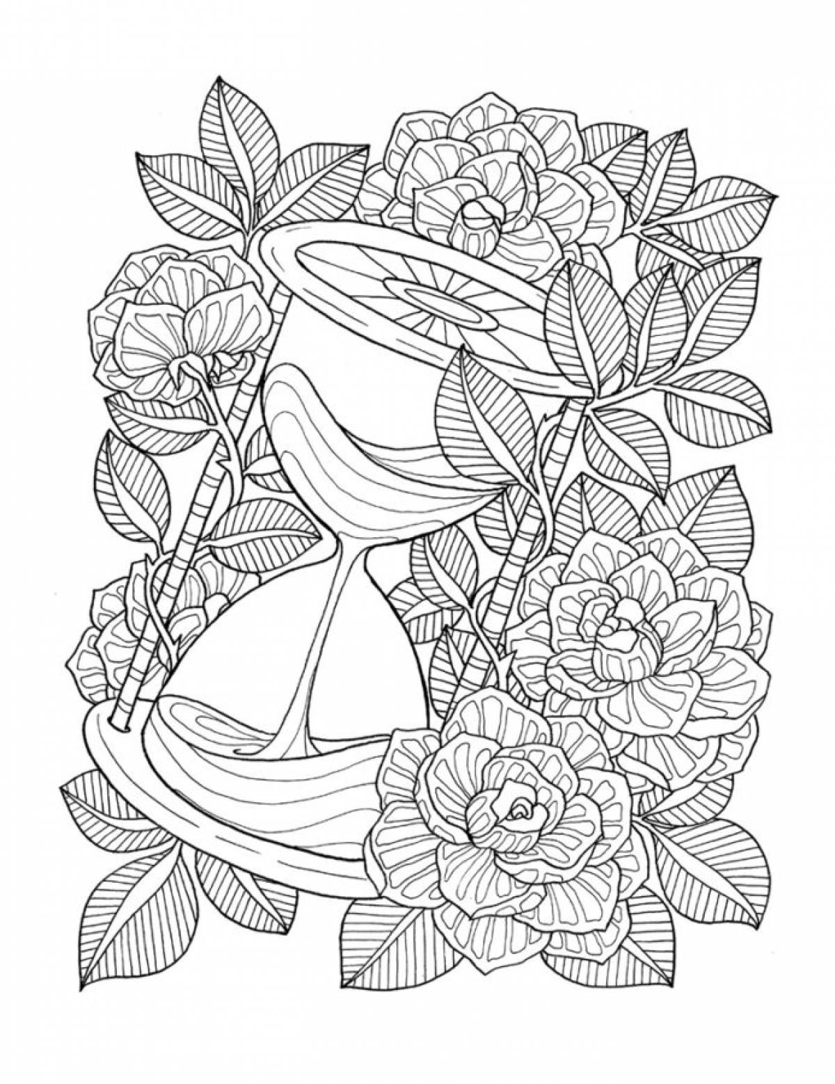 Раскраска Антистресс цветы #2