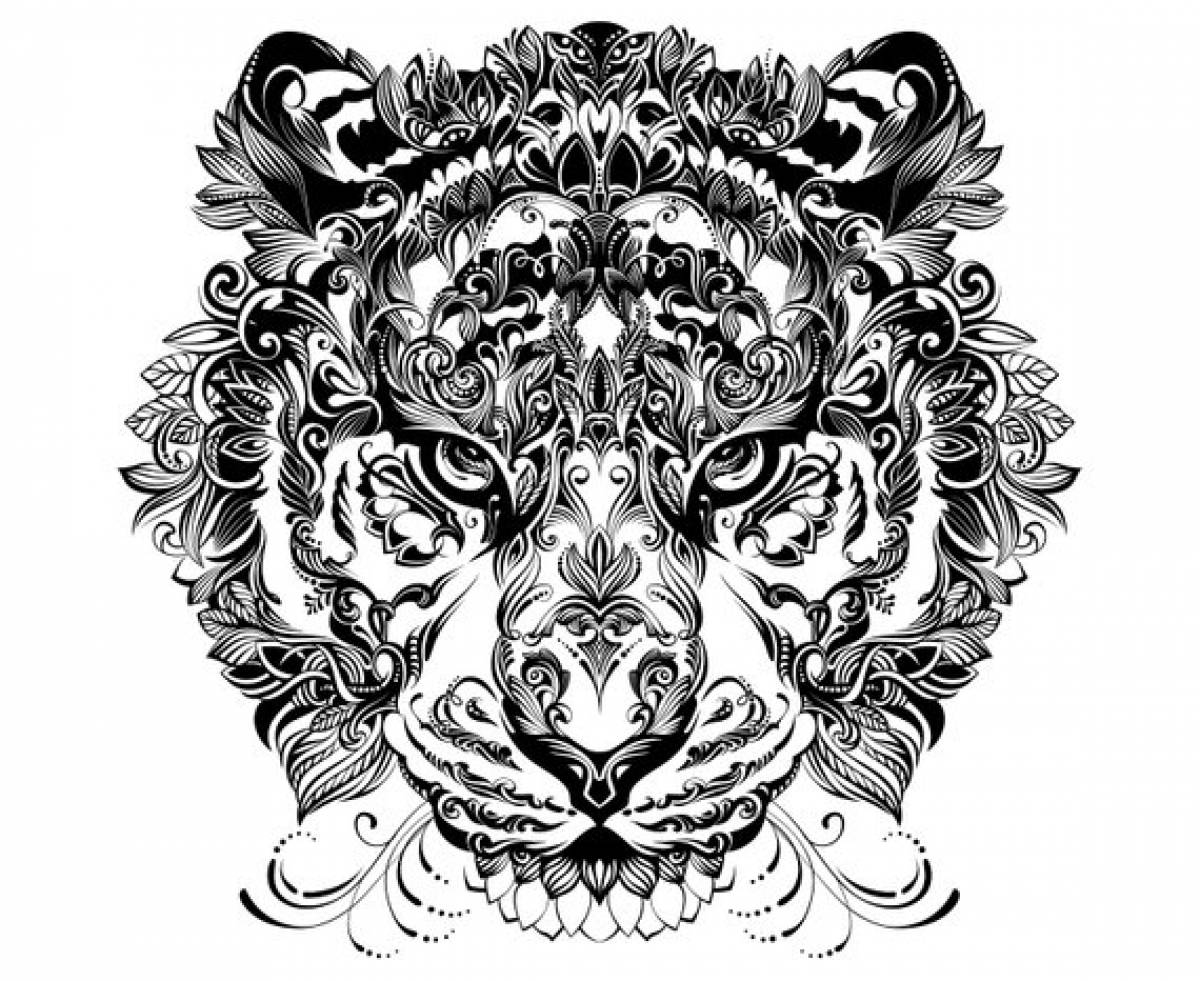 Раскраска Антистресс тигр #1