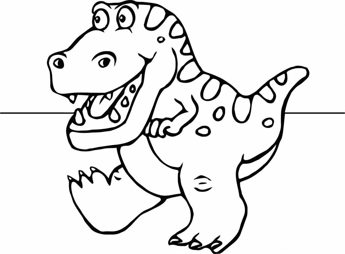 Веселая раскраска динозавров для детей