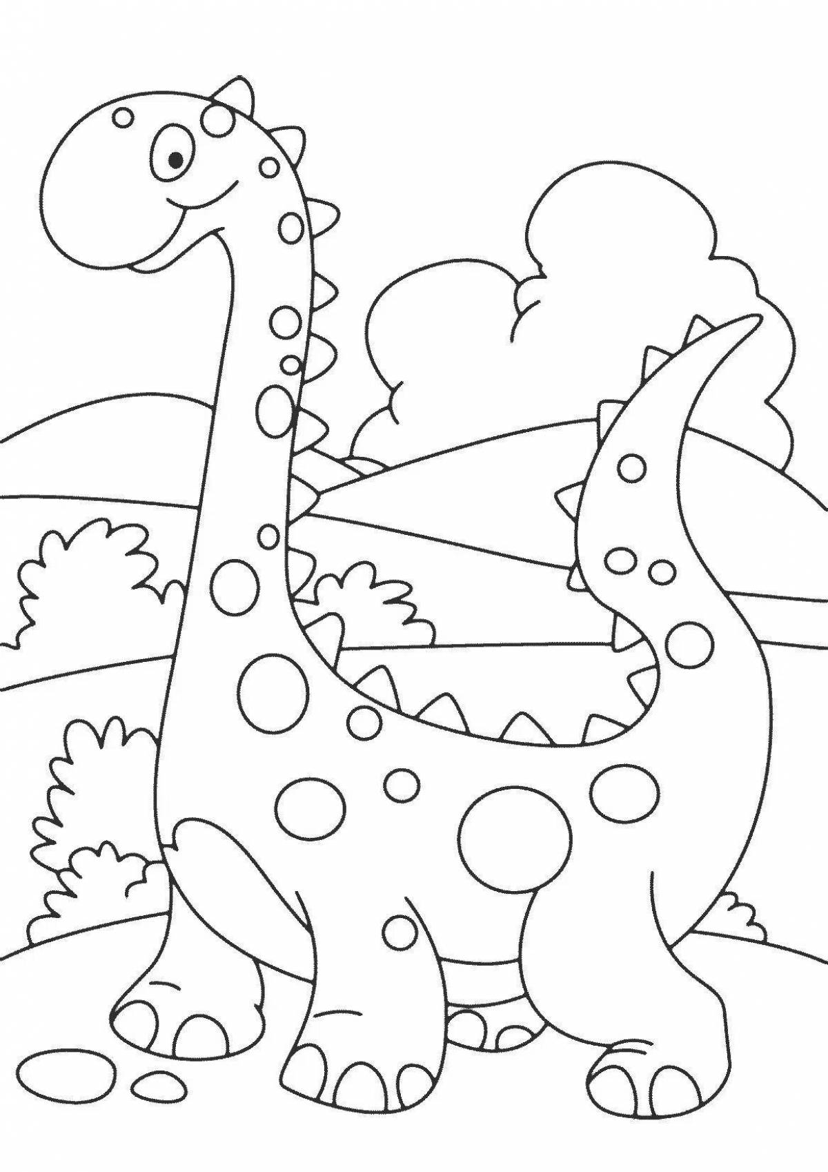 Причудливая раскраска динозавров для детей
