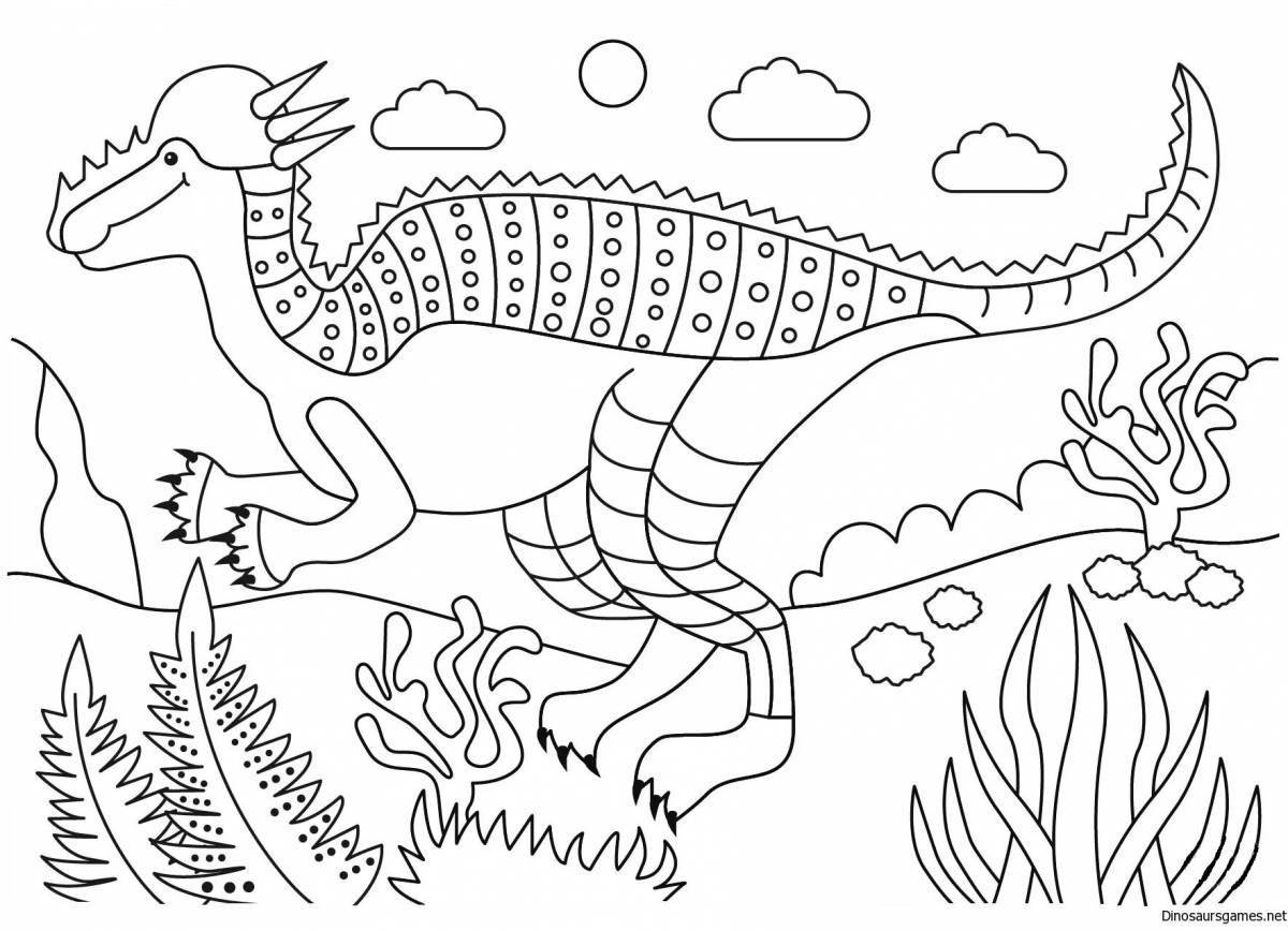 Яркие игры-раскраски с динозаврами