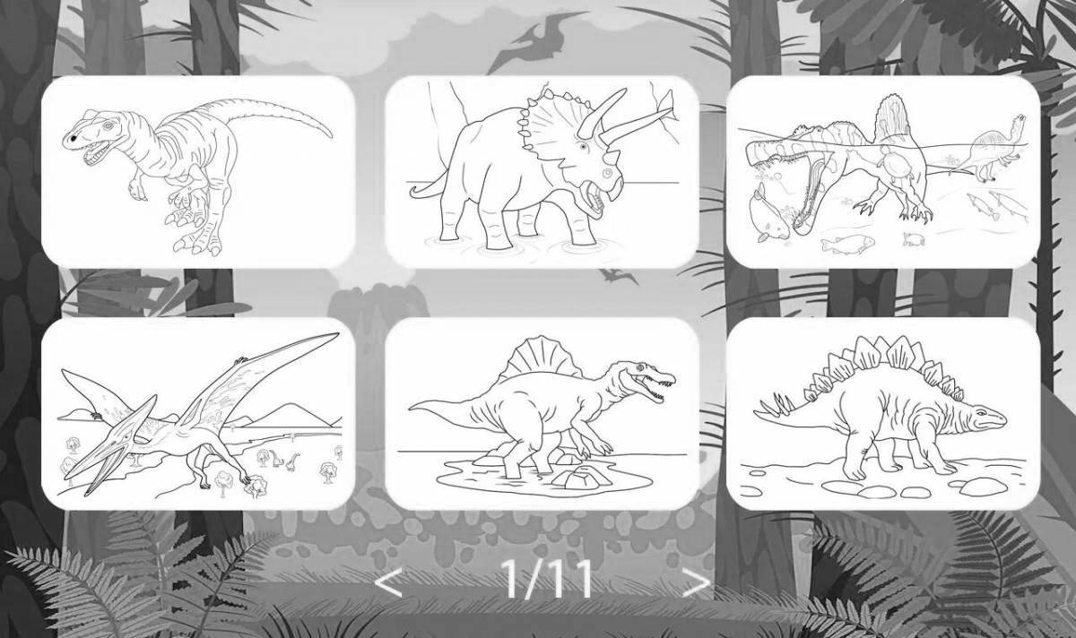 Увлекательные игры-раскраски с динозаврами