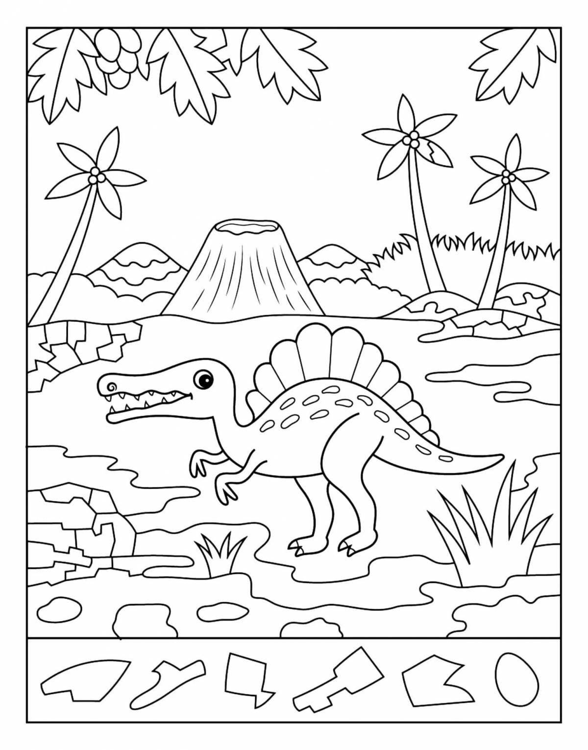 Развлекательные игры-раскраски с динозаврами