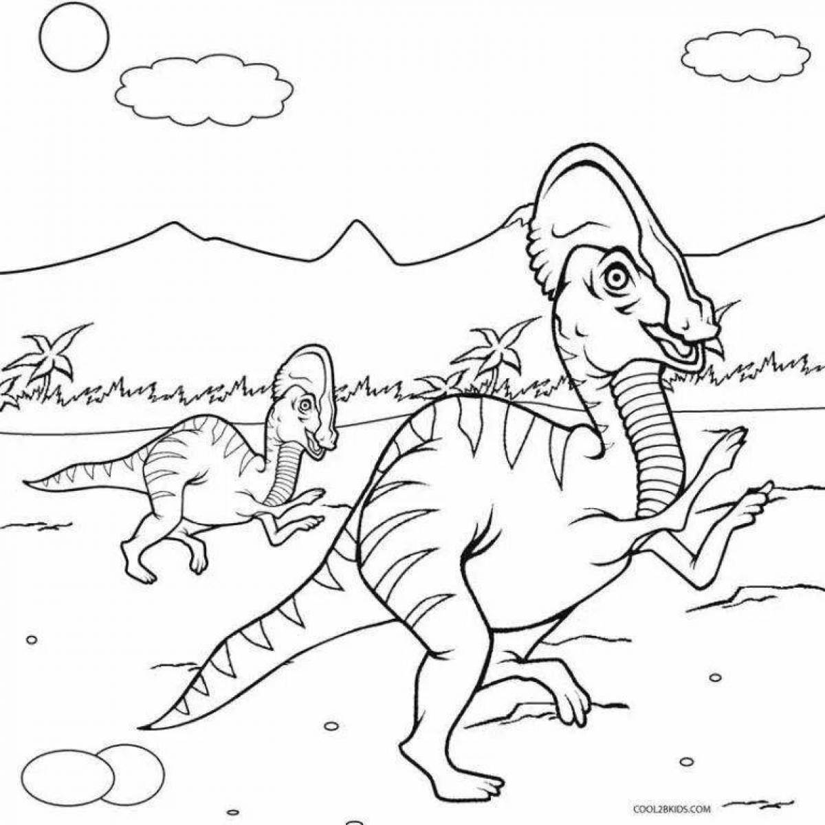 Раскраска сказочные игры про динозавров
