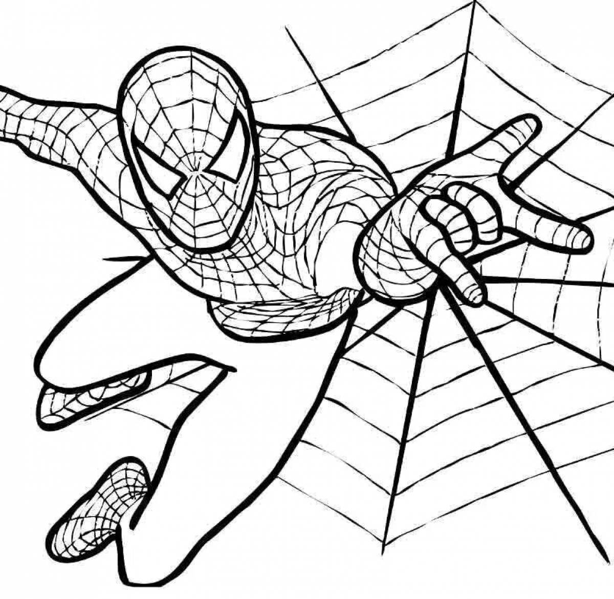 Искусно детализированная страница раскраски человек-паук