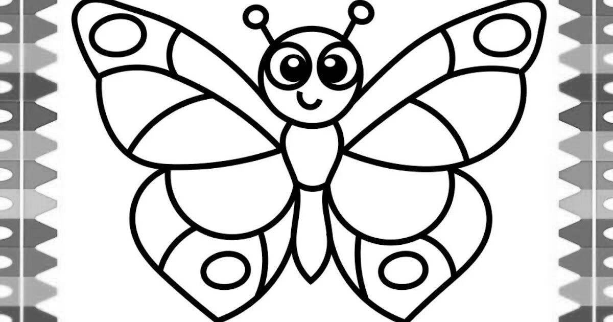 Яркая бабочка-раскраска для детей