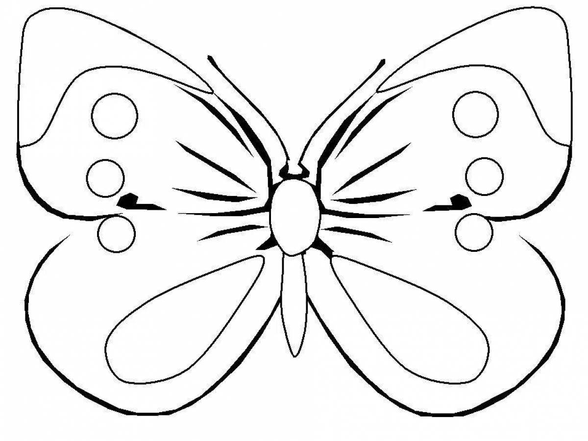 Блестящая бабочка-раскраска для детей