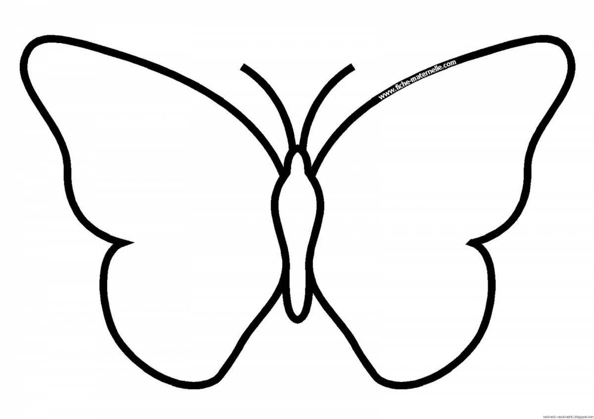 Причудливая бабочка-раскраска для детей