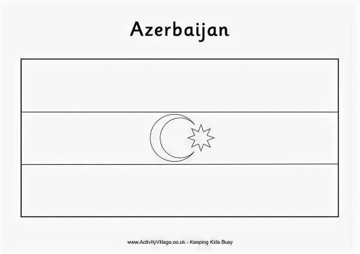 Раскраска яркий флаг азербайджана