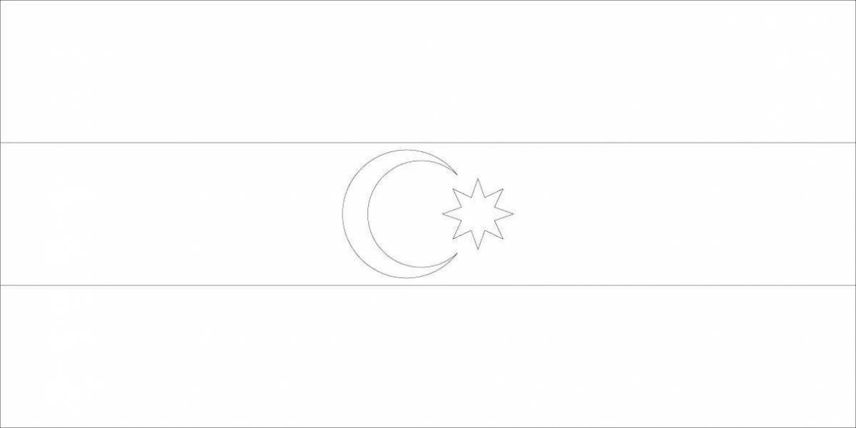 Раскраска изысканный флаг азербайджана