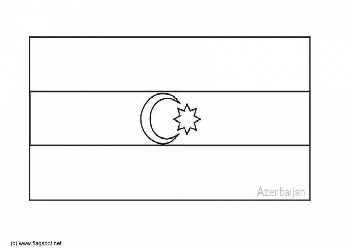 Раскраска милый флаг азербайджана