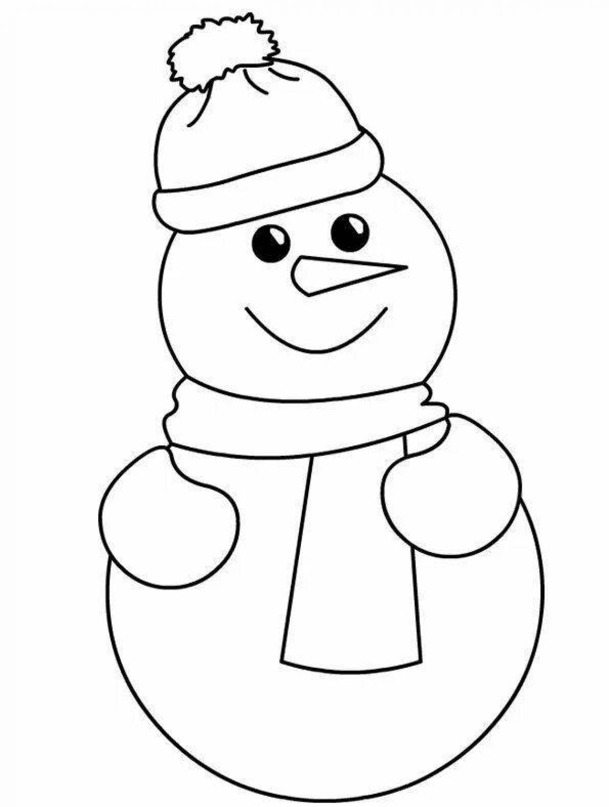 Раскраска юмористический снеговик
