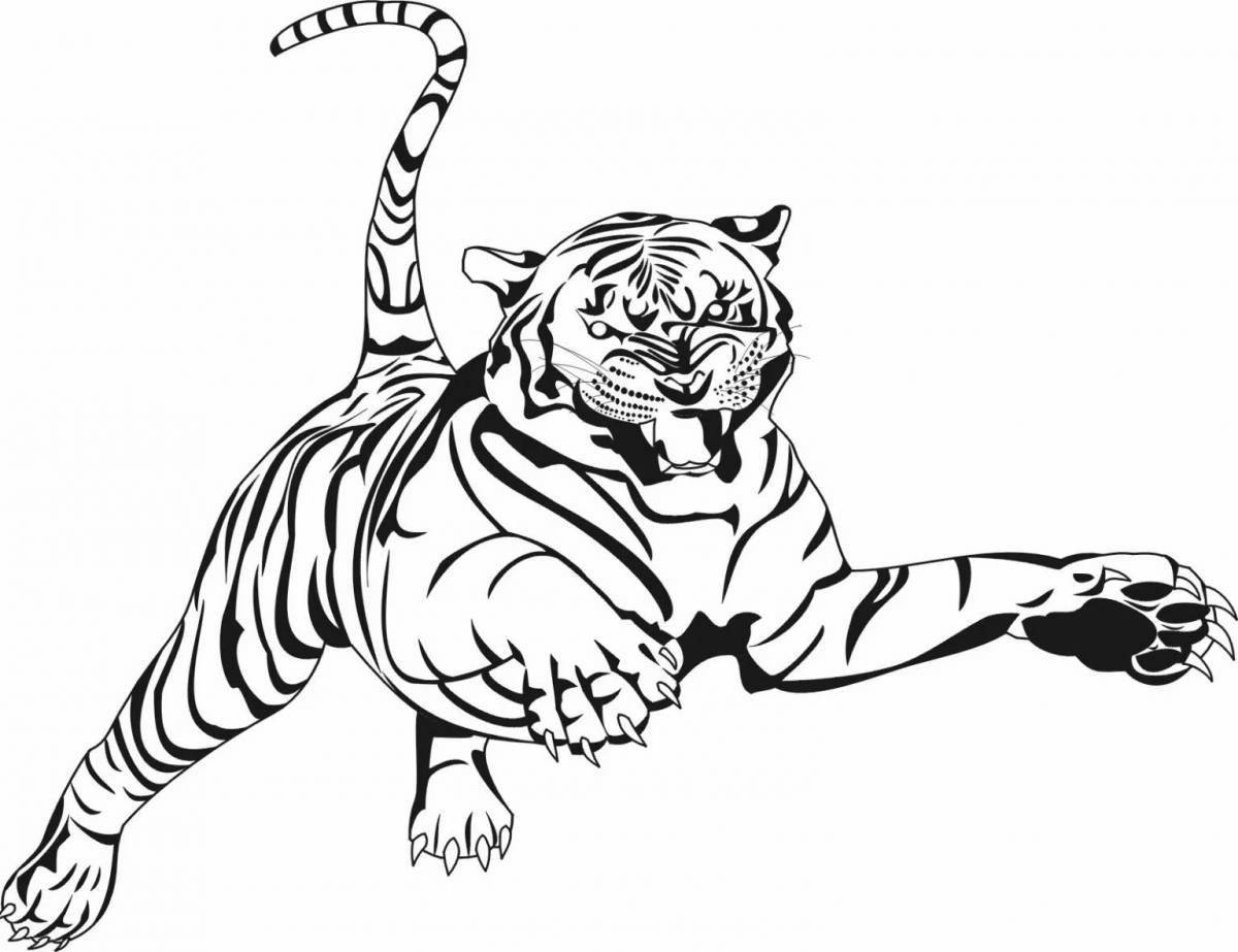 Раскраска величественный тигр