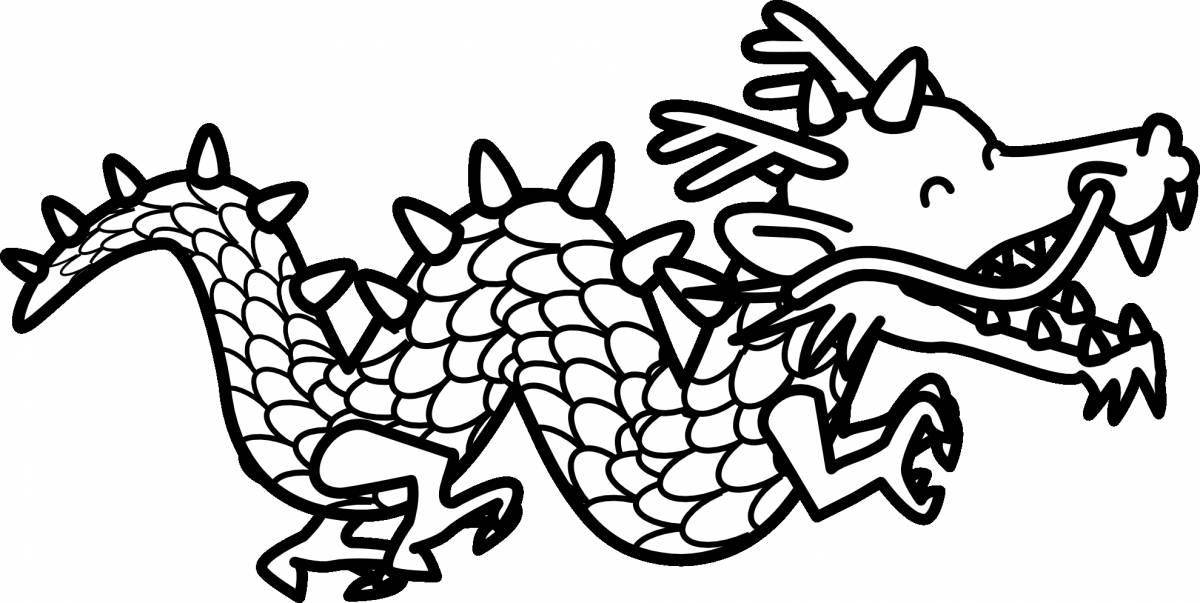 Смелый китайский дракон раскраски для детей