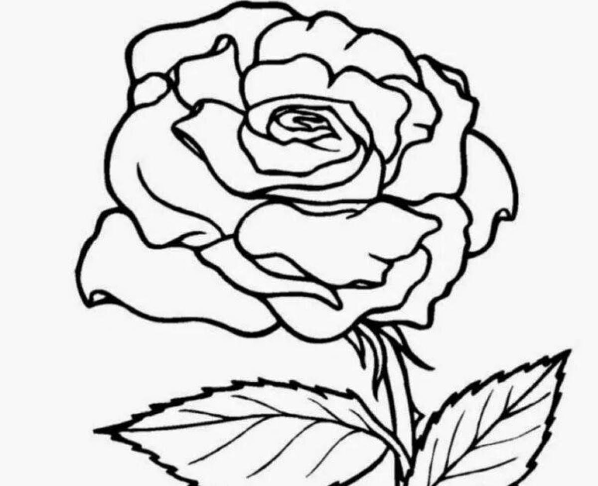 Величественные розы для раскрашивания страницы