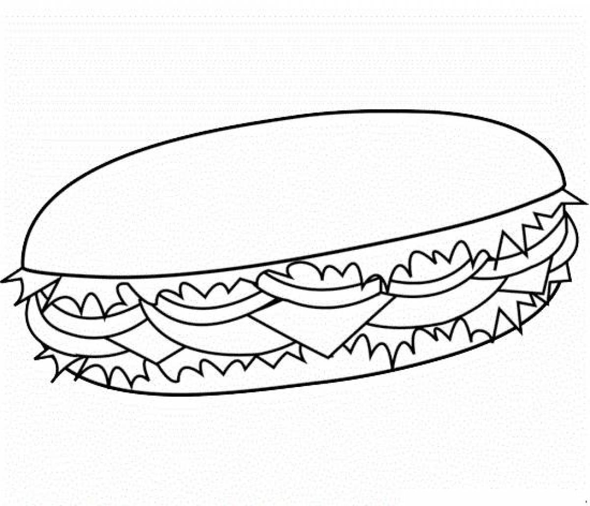 Раскраска Бутерброды #2