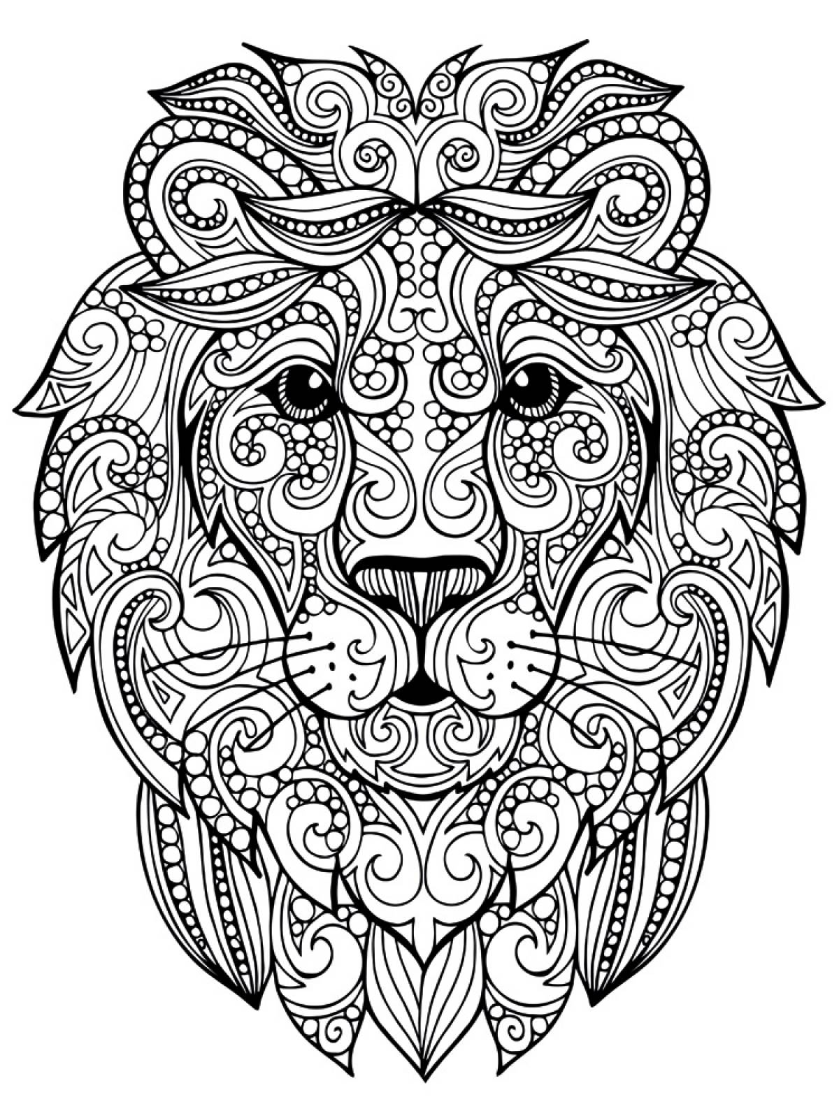 Раскраска Антистресс лев #2