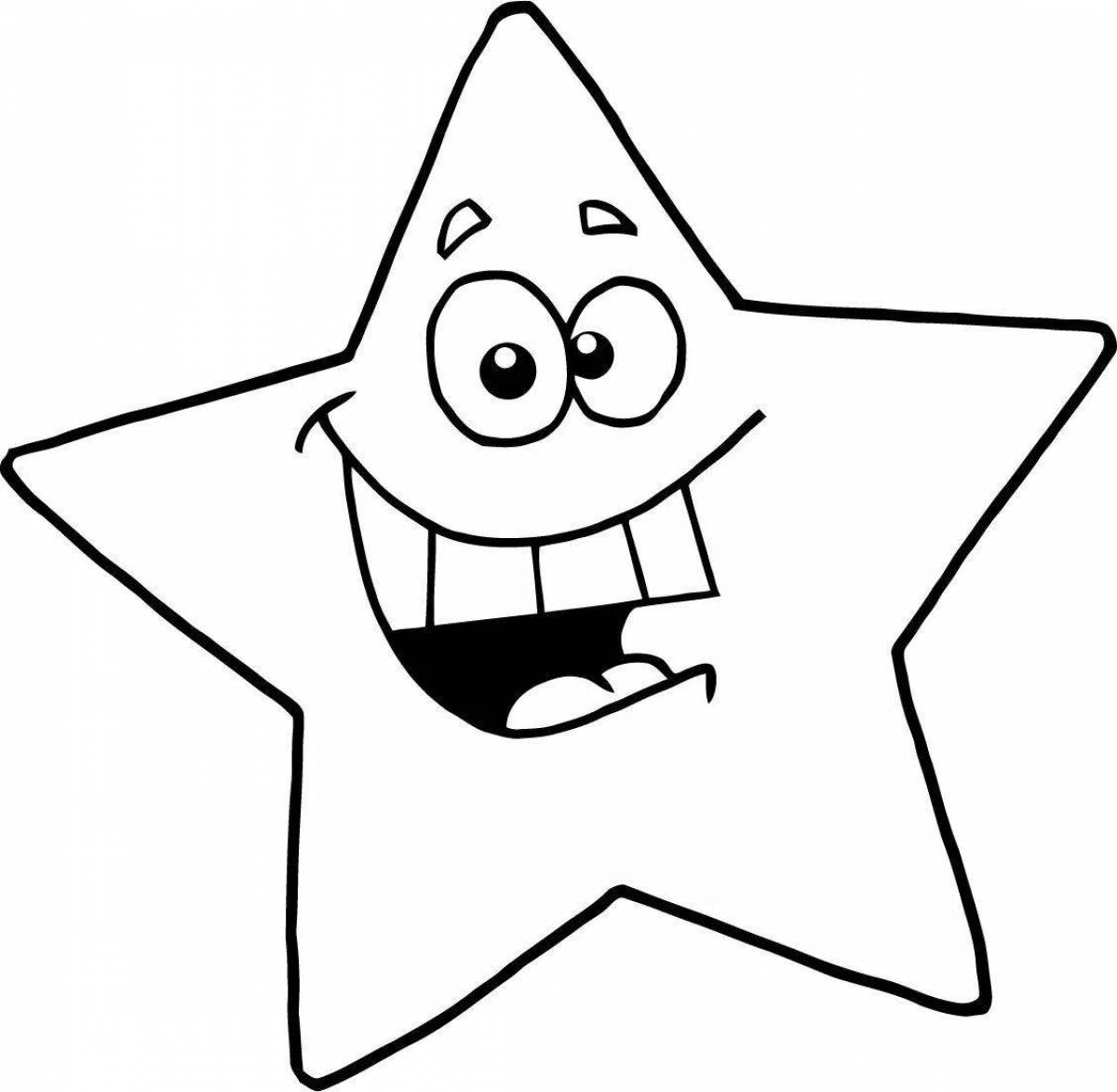 Яркая звезда раскраски для дошкольников