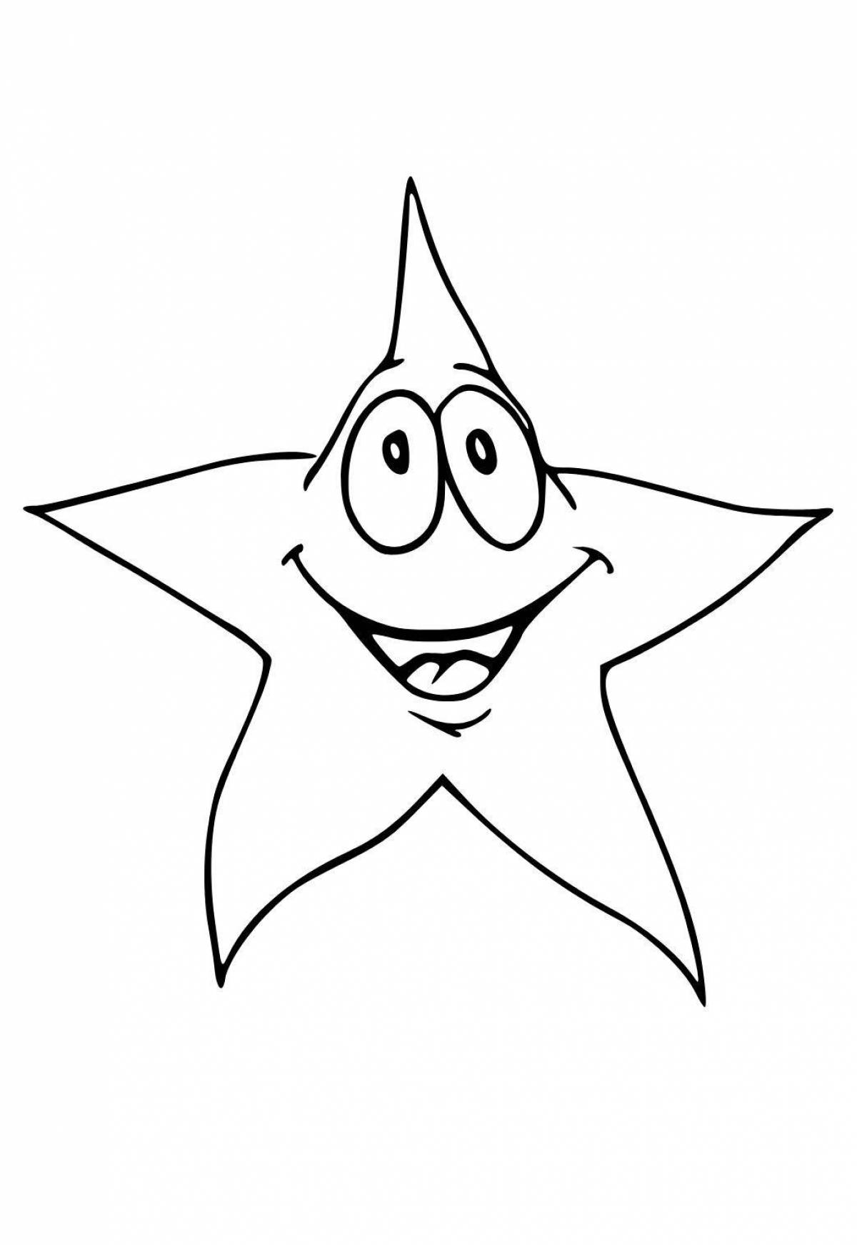 Радостная звезда раскраски для дошкольников