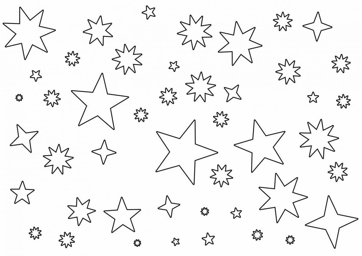 Красочная раскраска звезды для дошкольников
