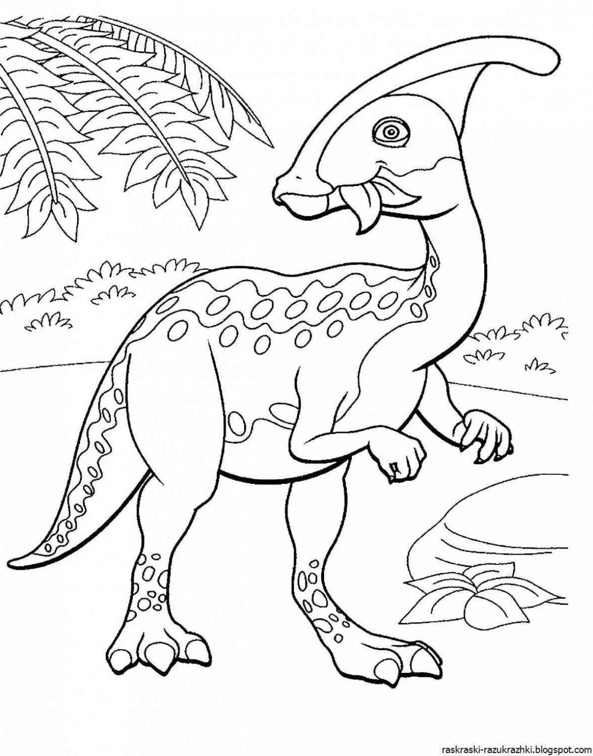 Разноцветная раскраска динозавров для детей