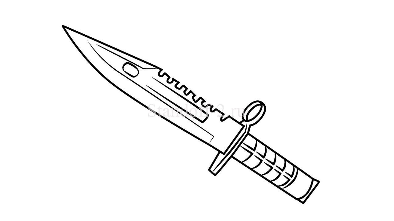 Раскраска элегантный нож из standoff 2