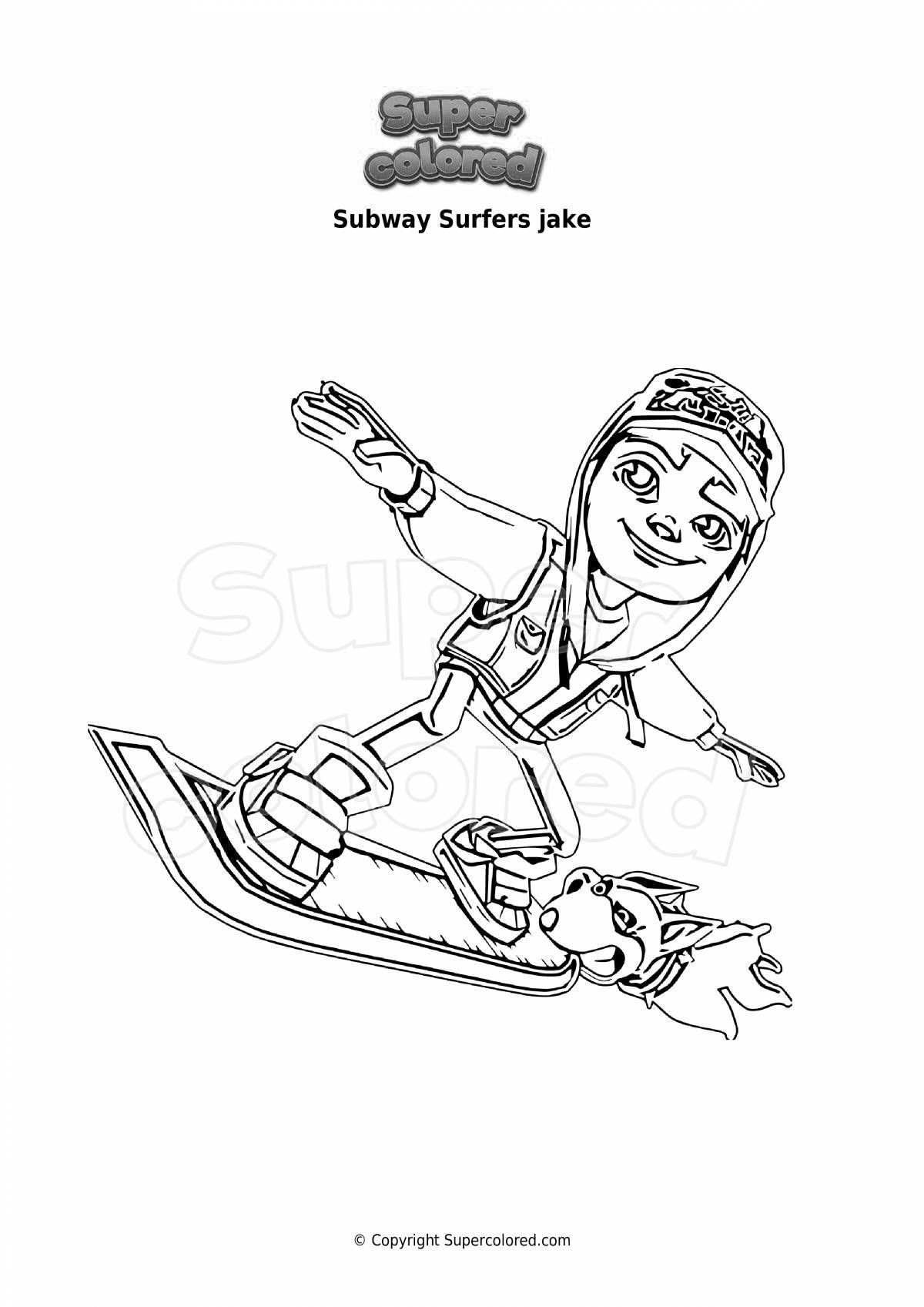 Игривая раскраска subway surfers
