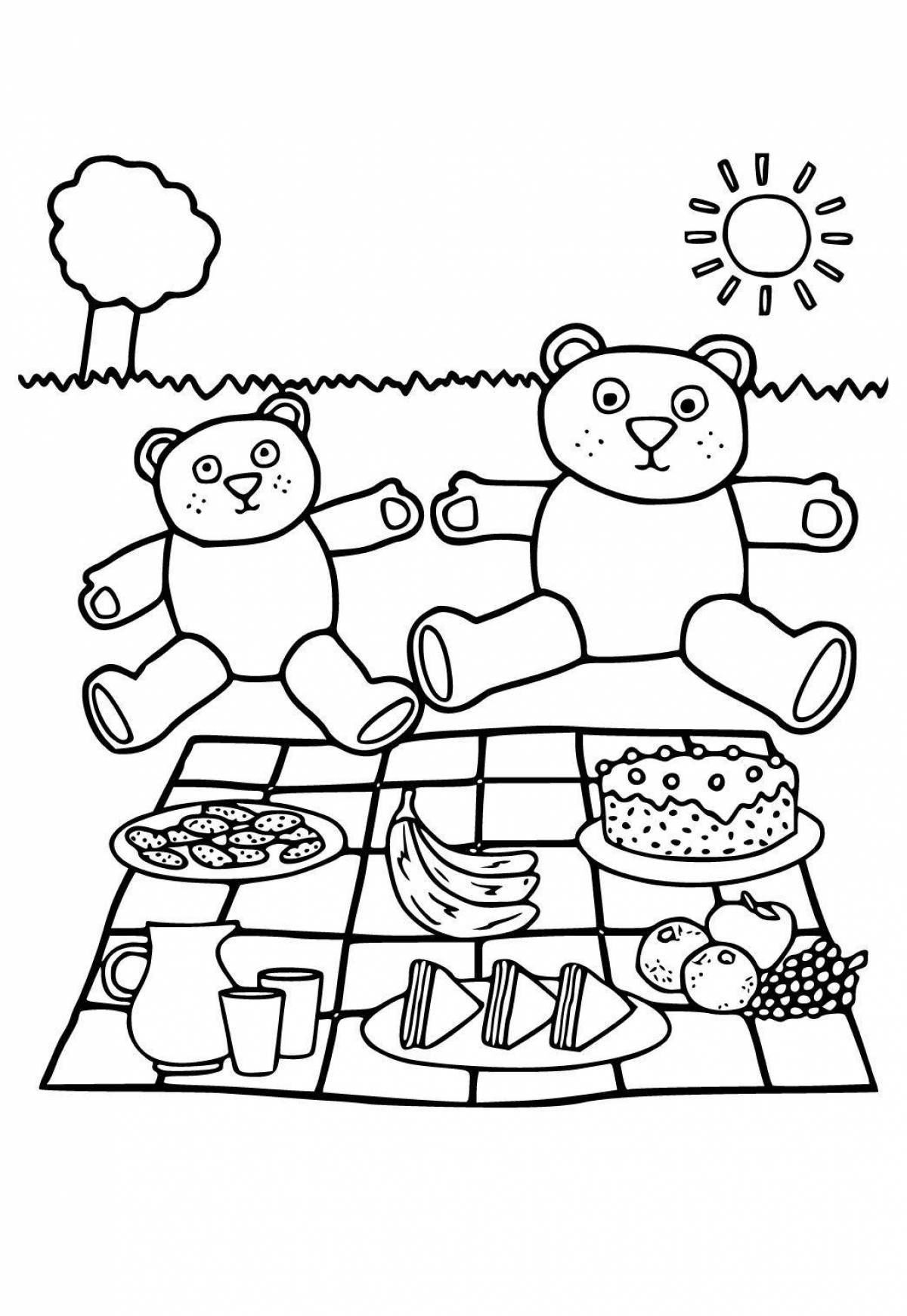 Яркая раскраска еда для детей 3-4 лет