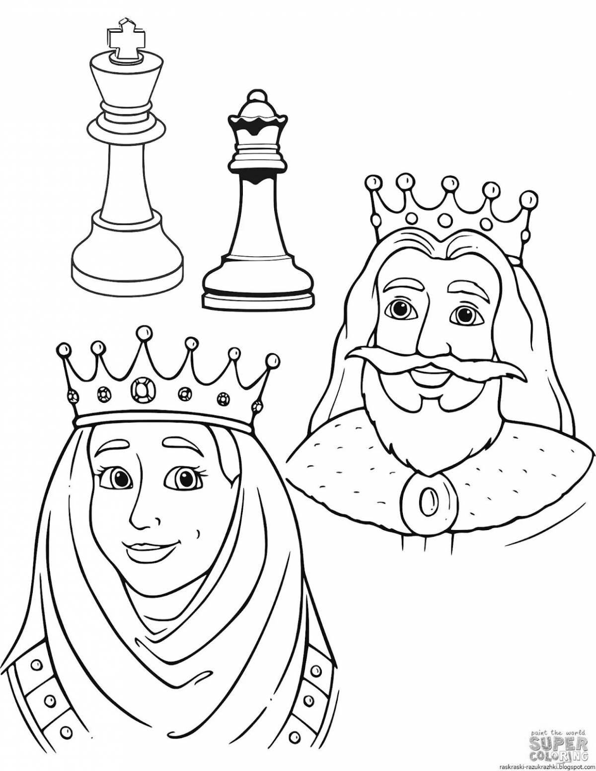 Яркие раскраски король и королева