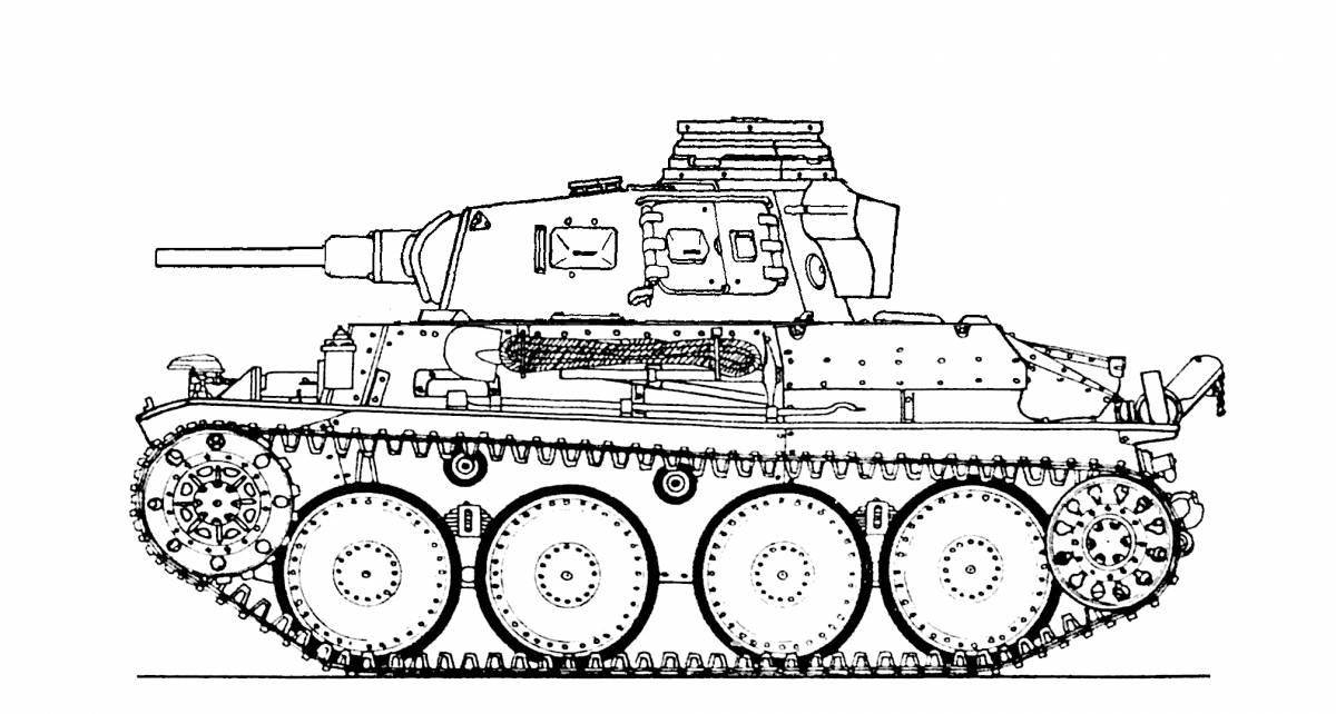 Занимательная раскраска танк кв 44м