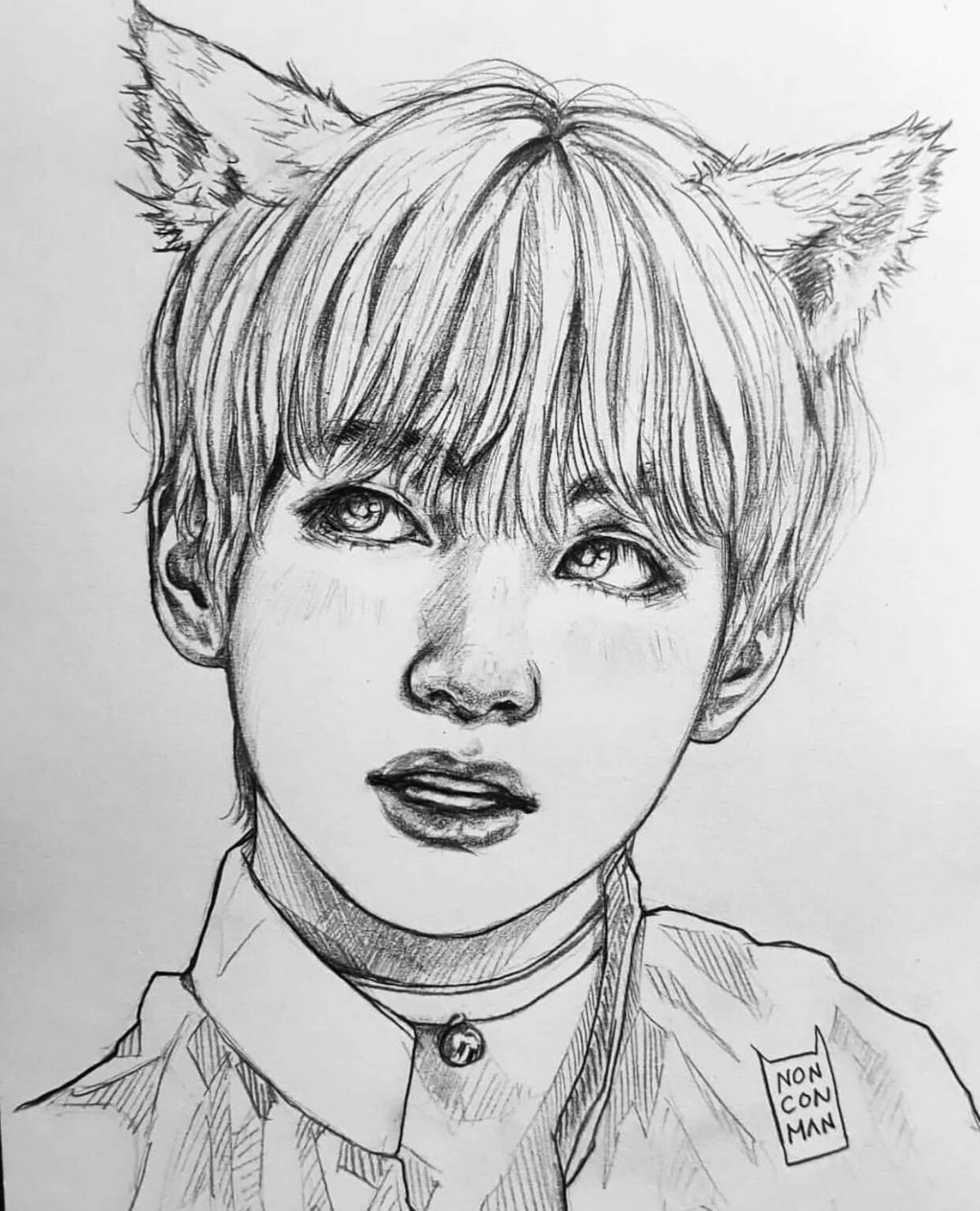 Sweet coloring page bts taehyung