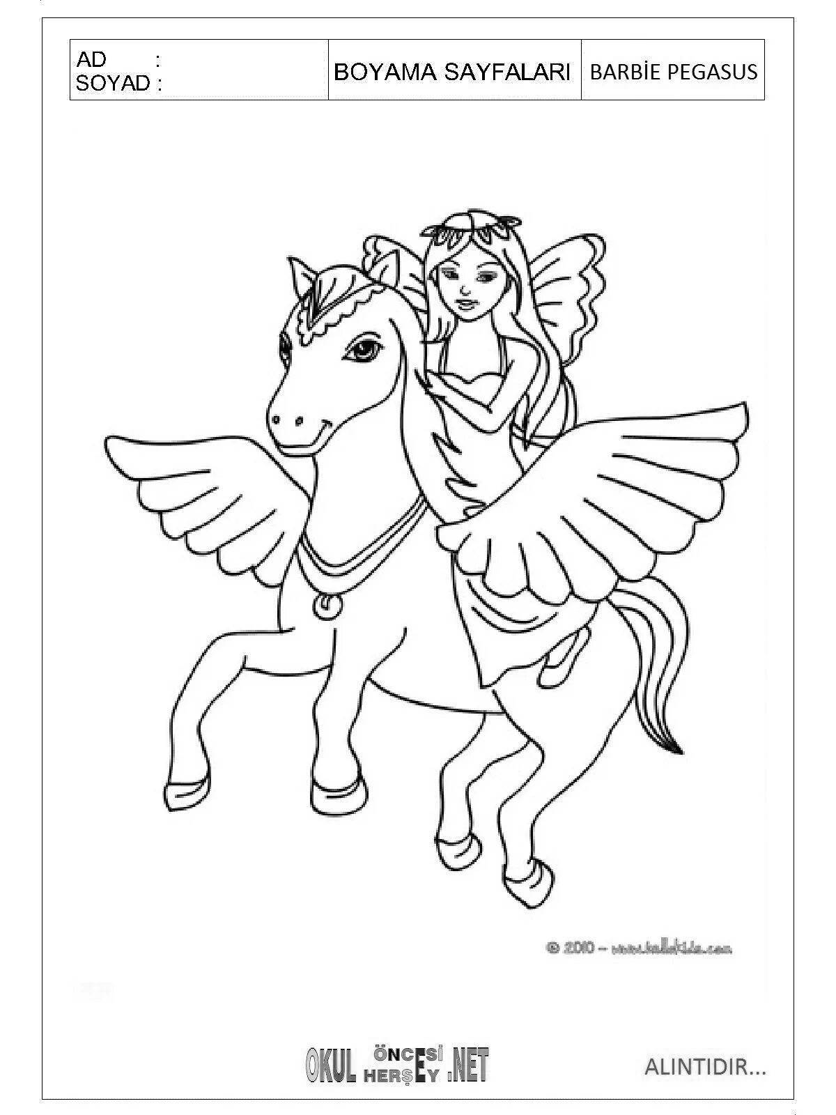 Великолепная раскраска лошадь и принцесса