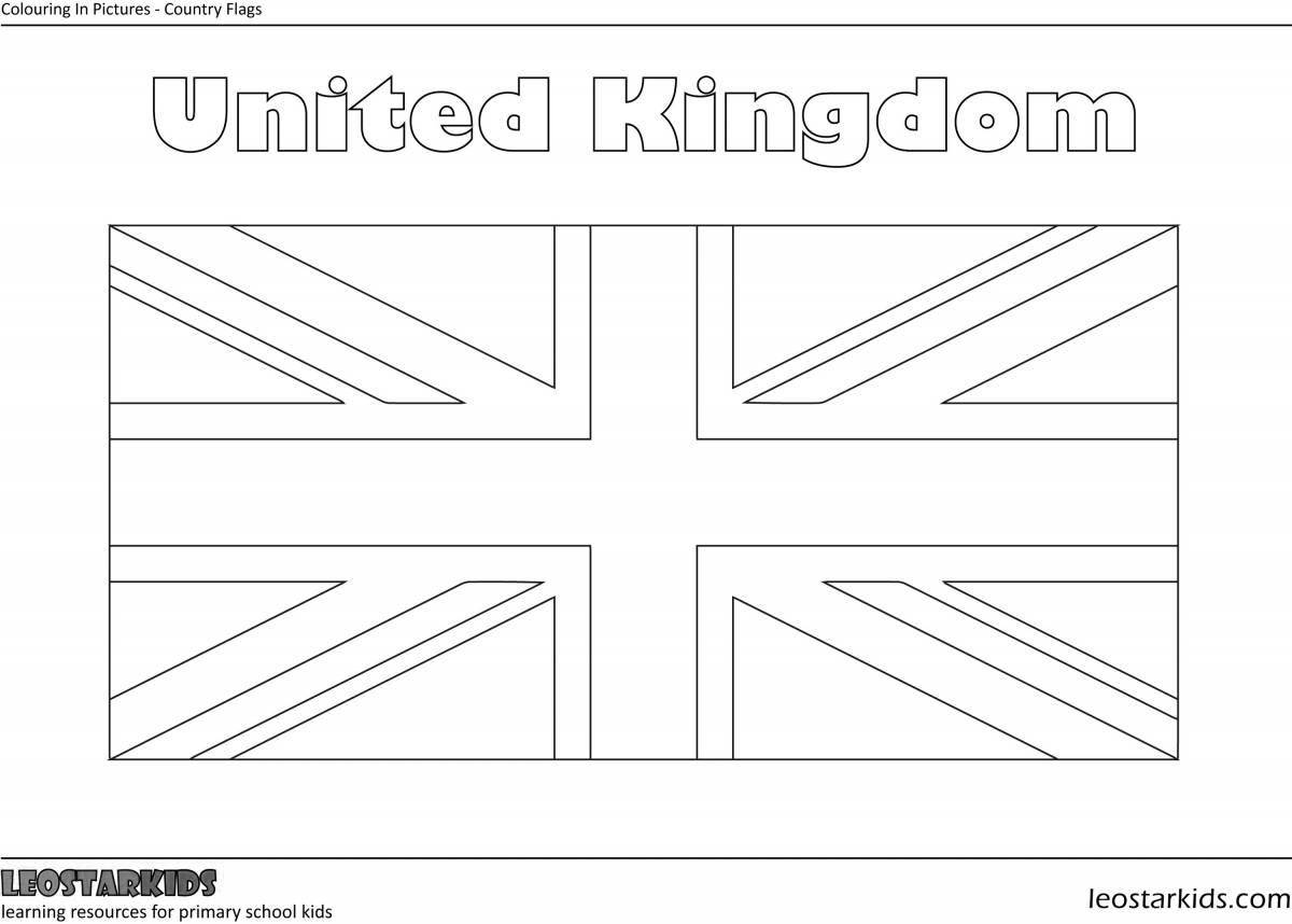 Яркая страница раскраски британского флага