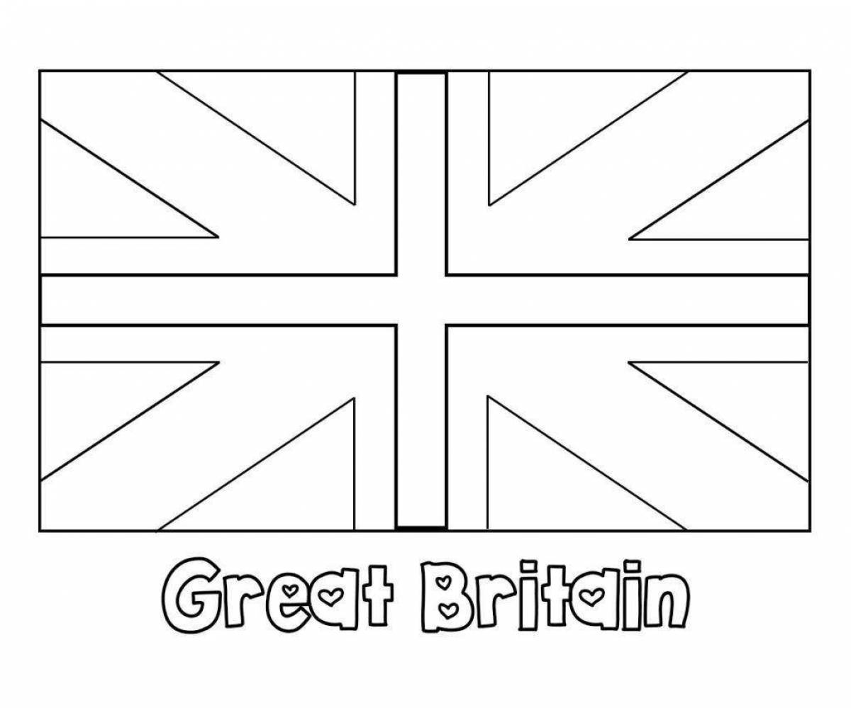 Раскраска сияющий британский флаг