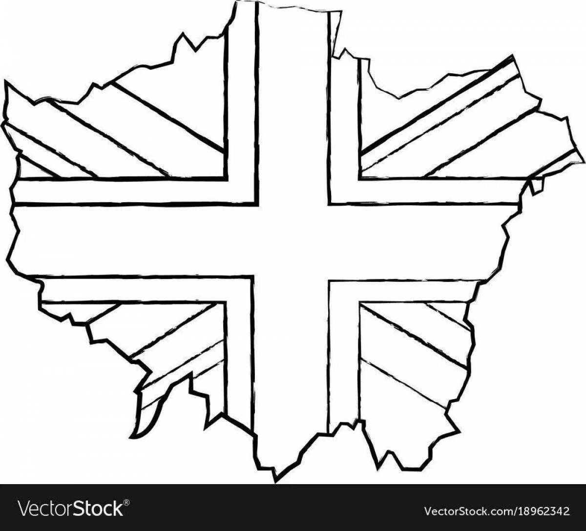 Раскраска элегантный британский флаг