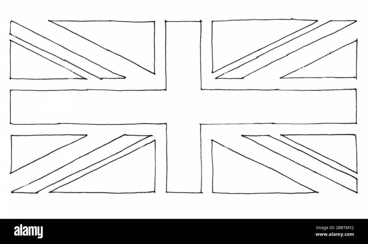 Забавная раскраска с британским флагом