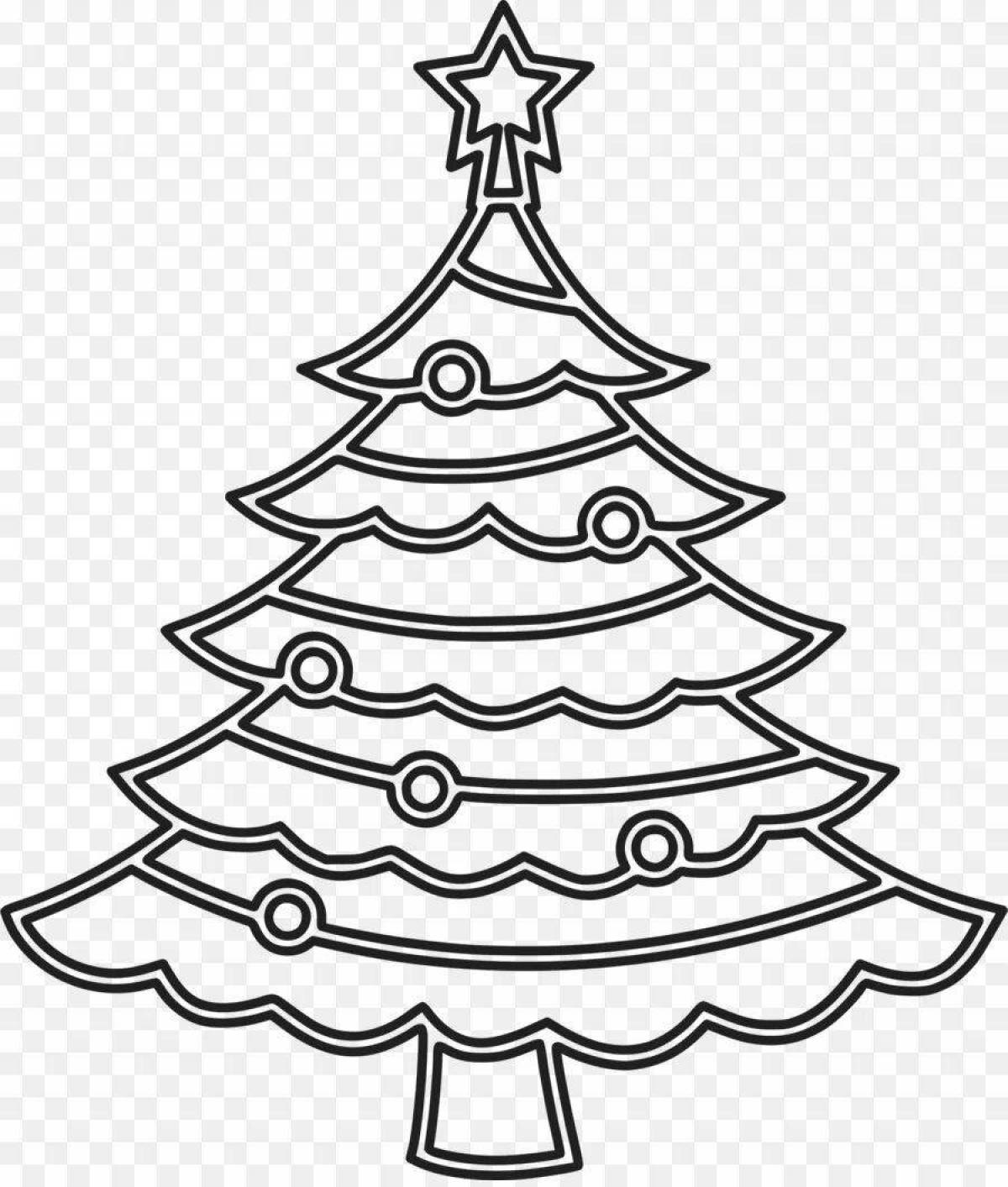 Grand coloring page christmas tree outline