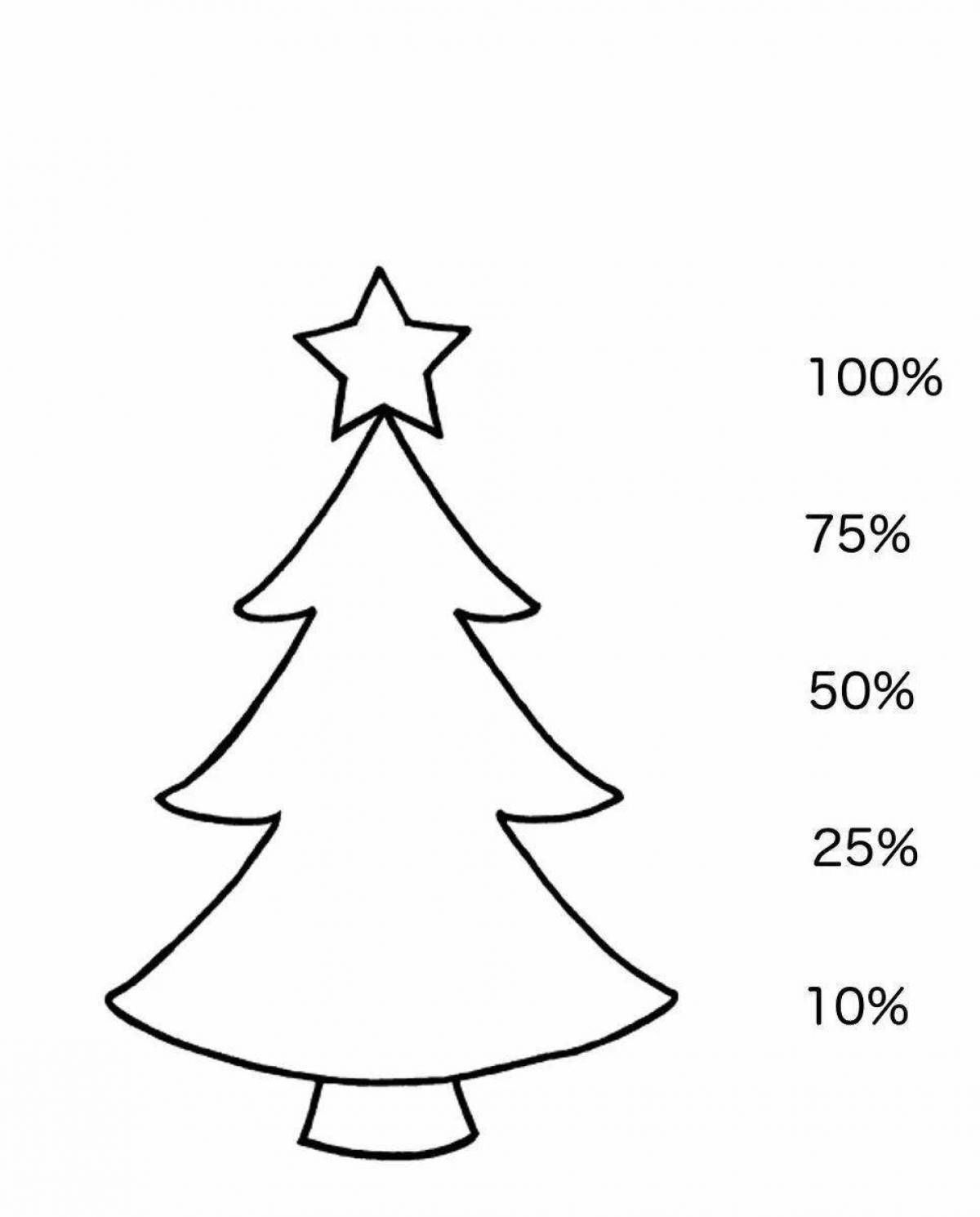 Splendorous coloring page christmas tree outline