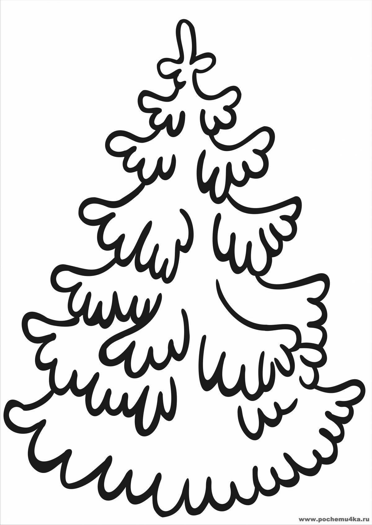 Vivacious coloring page christmas tree outline