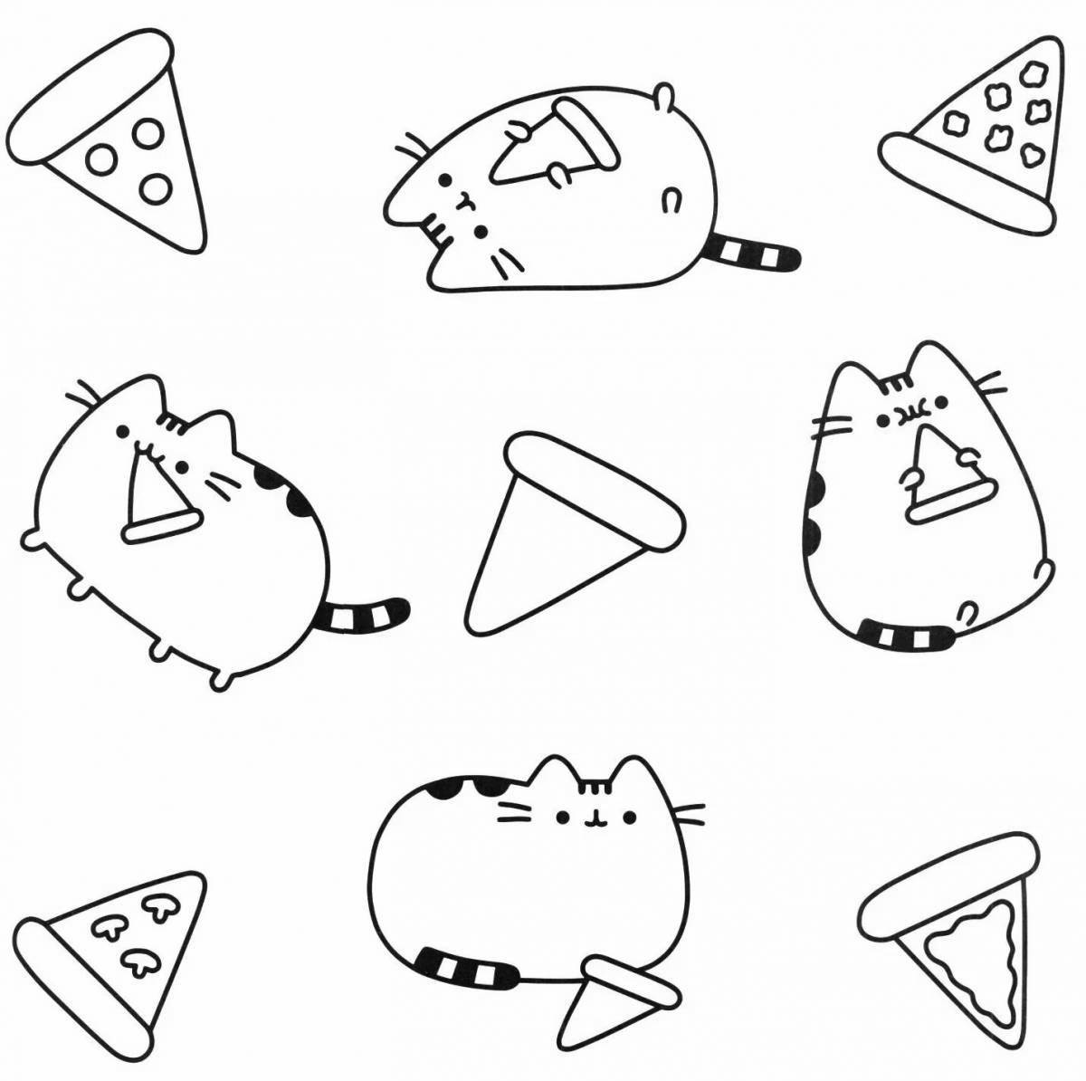 Озорная суши-кошка раскраска