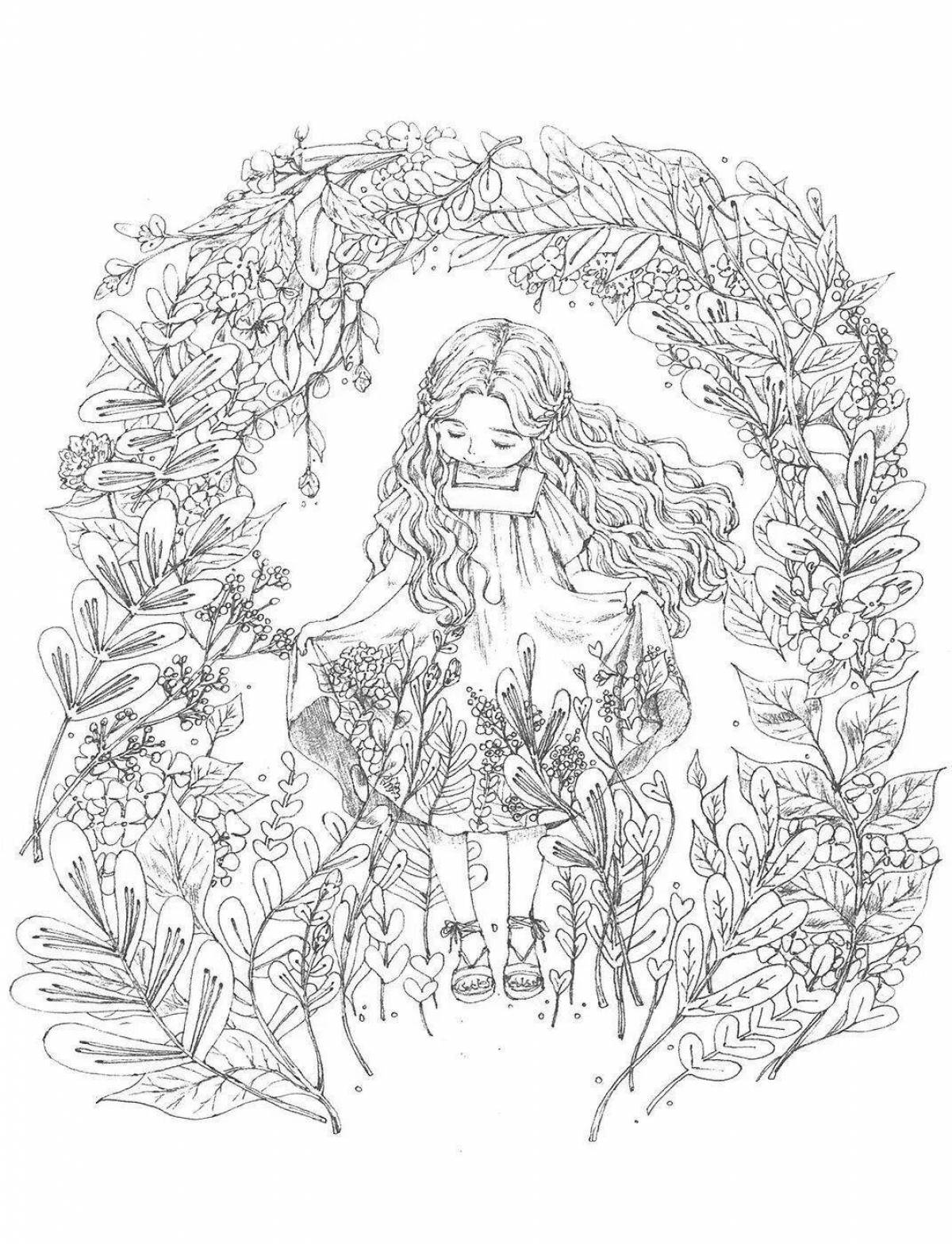 Раскраска radiant aeppol forest girl
