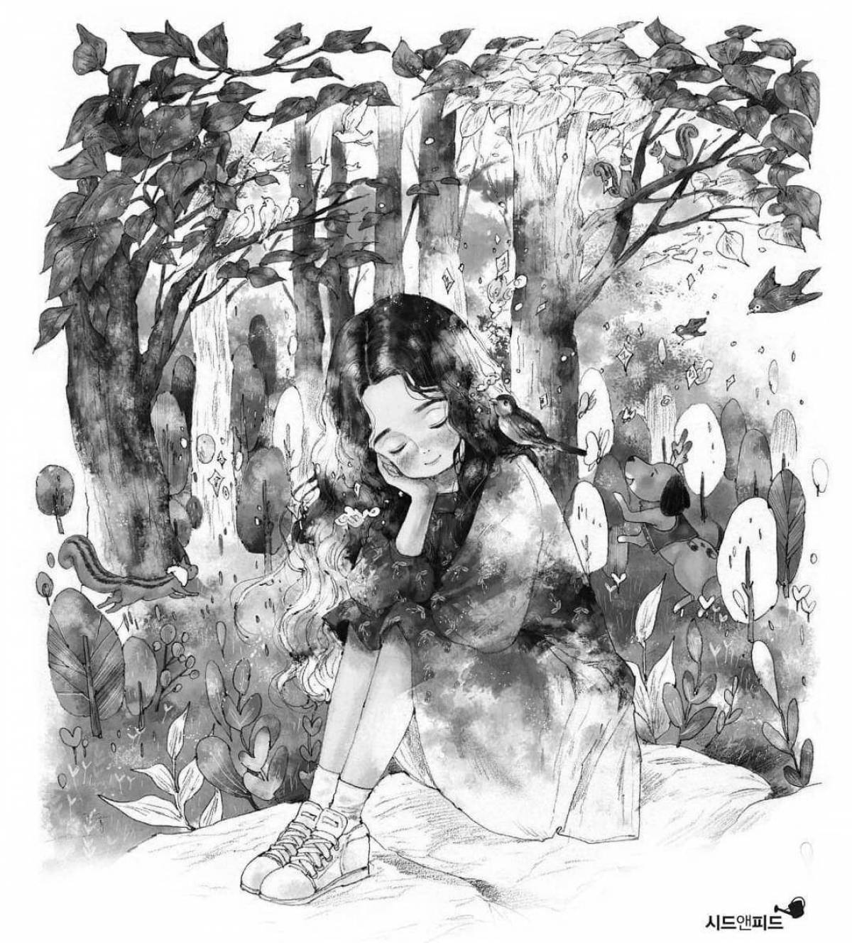 Потрясающая раскраска aeppol forest girl