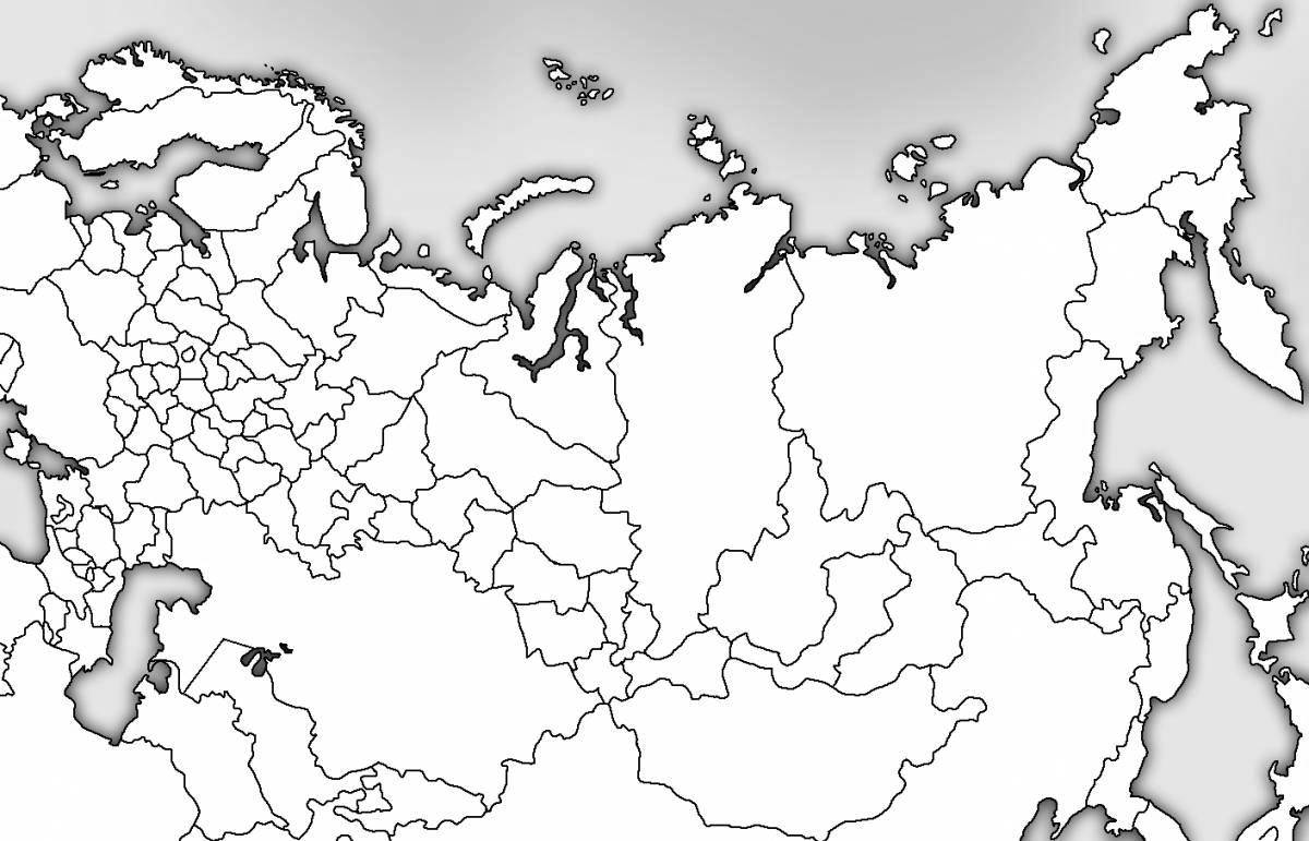 Раскраска увлекательная контурная карта россии