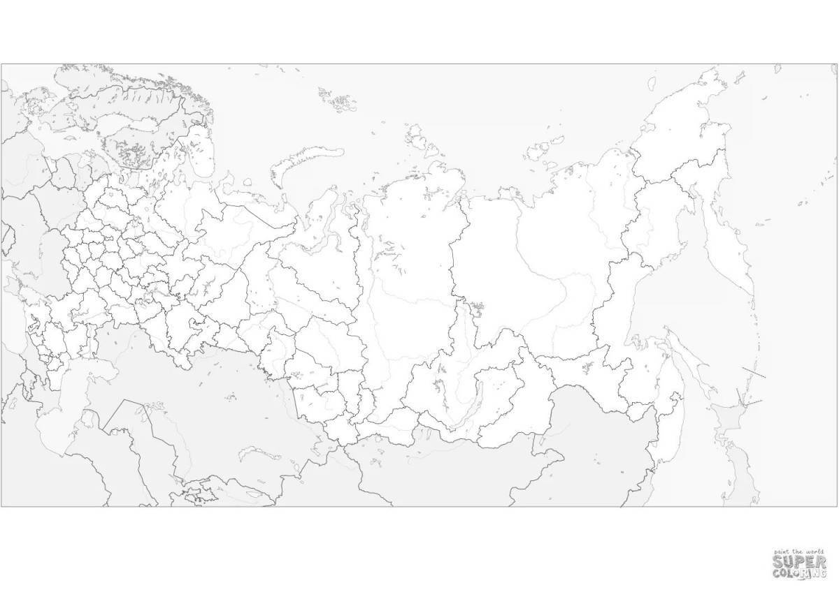 Раскраска «уточненная контурная карта россии»