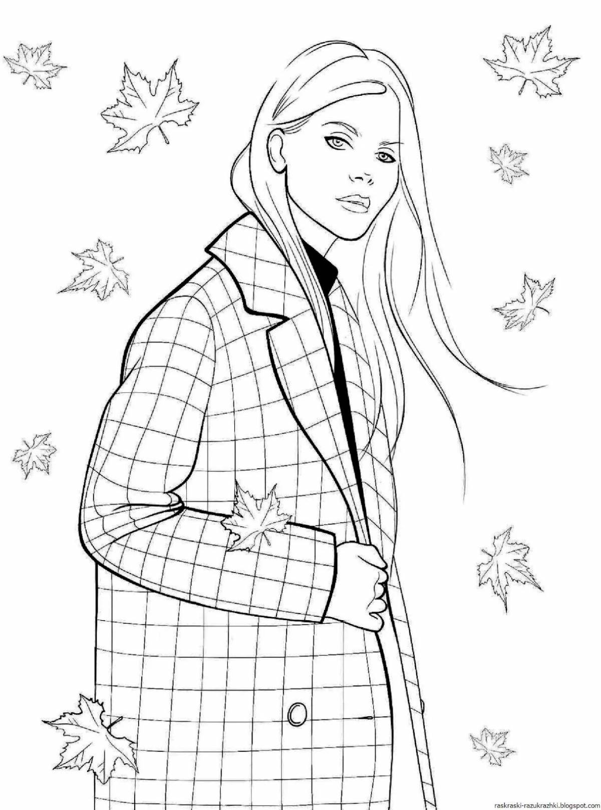 Exalted coloring page girls fashion beautiful