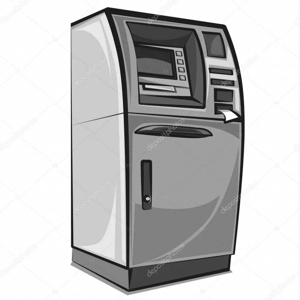 Радостная страница раскраски банкоматов
