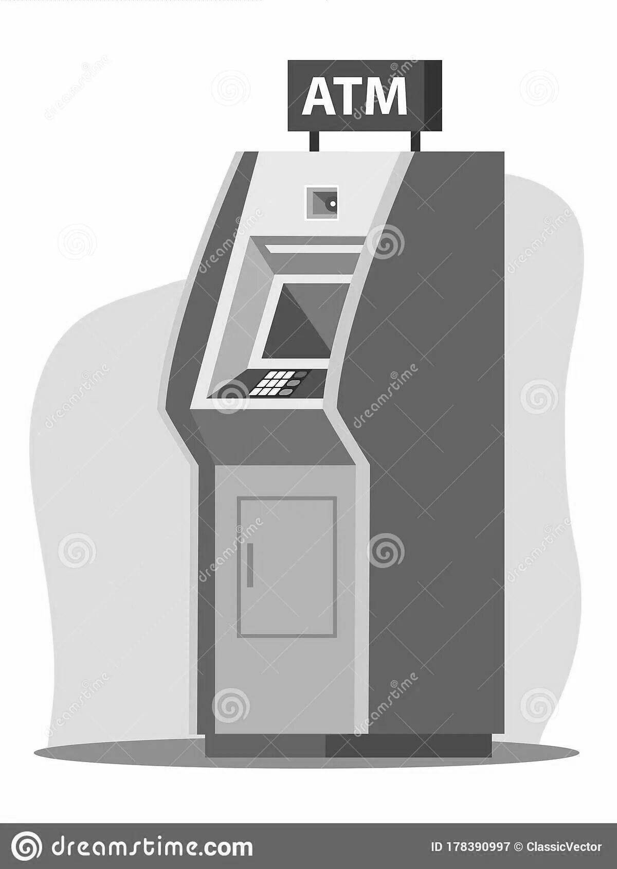 Привлекательный банкомат раскраски