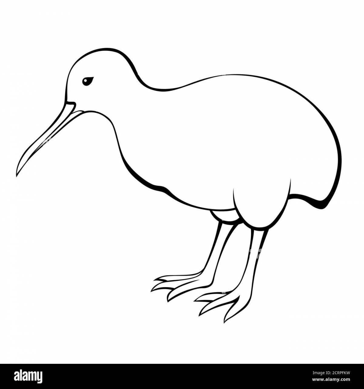 Color-frenzy kiwi bird coloring page