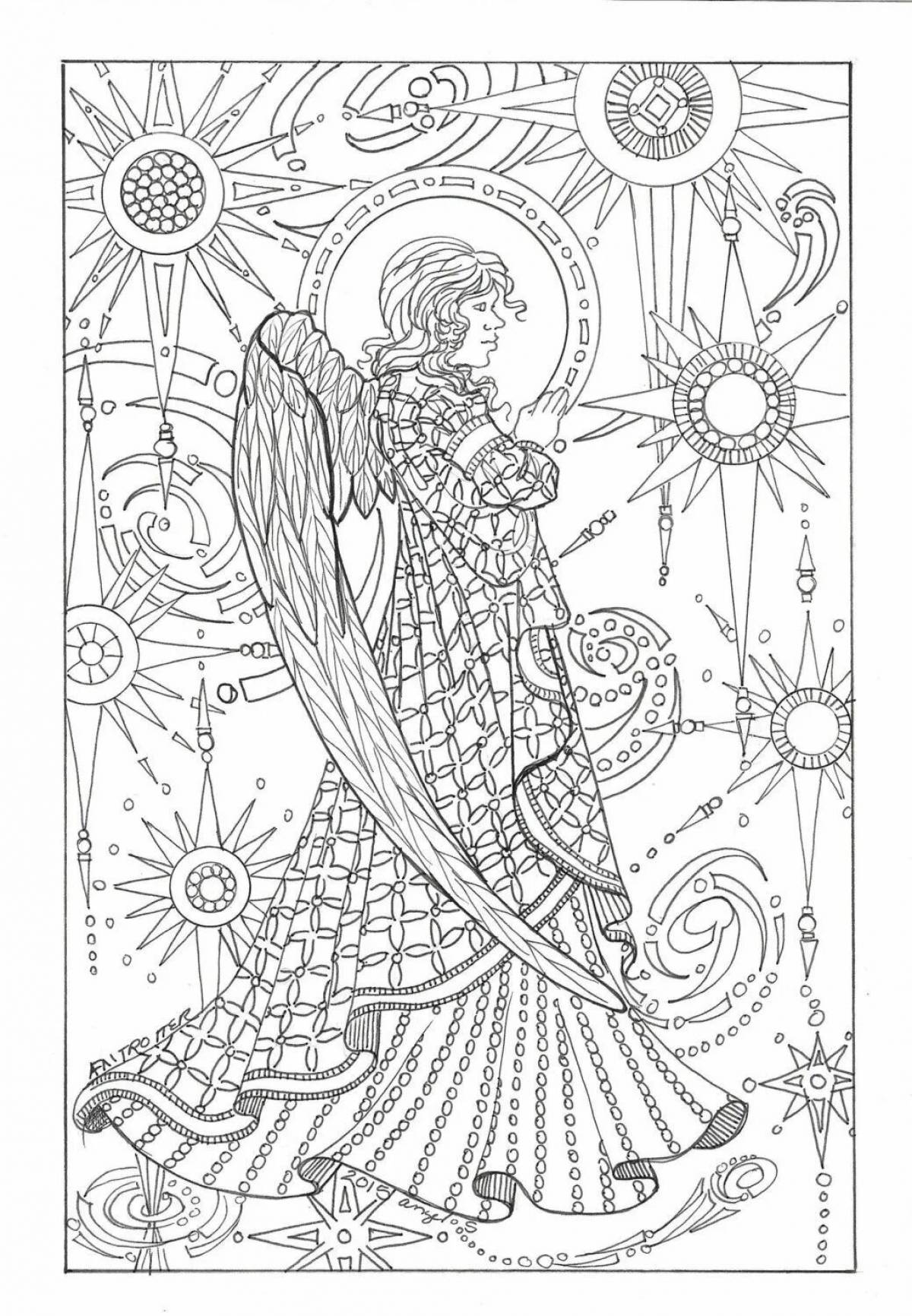 Uplifting angel antistress coloring page