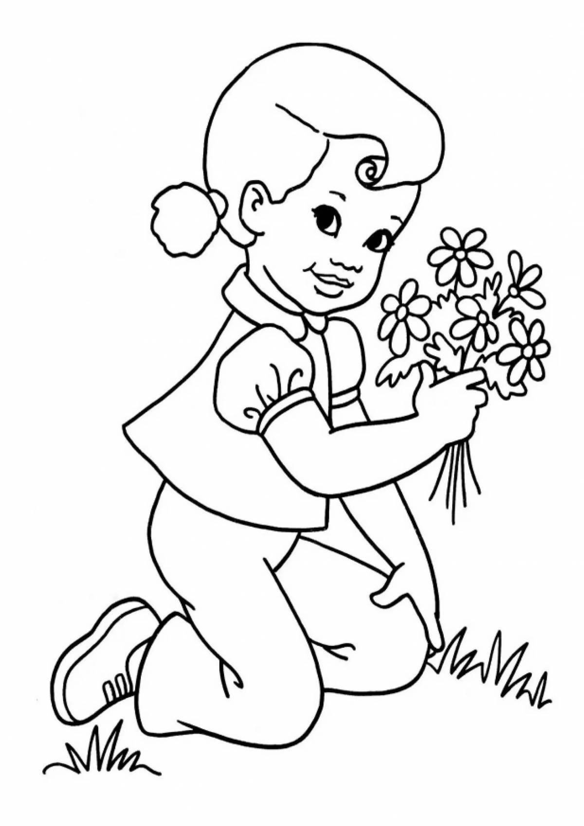 Color-transfixed coloring page kids